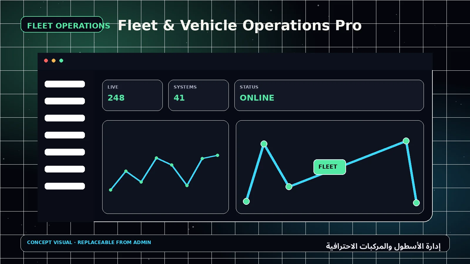 إدارة الأسطول والمركبات الاحترافية